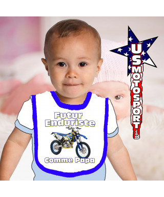 Bavoir bébé Moto Enduro Husky