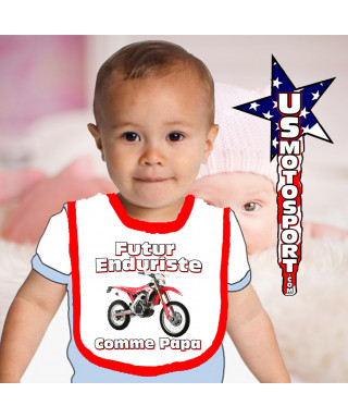 Bavoir bébé Moto Enduro Honda