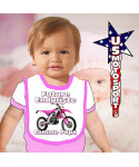 Bavoir bébé Moto Enduro Girl