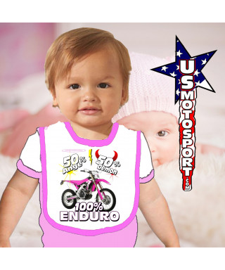 Bavoir bebe Moto Enduro100% Girl