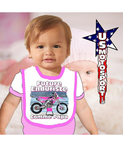 Bavoir Moto Enduro Girl