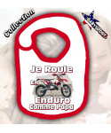 Bavoir Bebe Moto Enduro Rouge