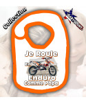 Bavoir Bebe Moto Enduro Orange