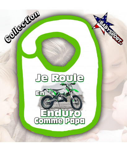 Bavoir Bebe Moto Enduro Rouge