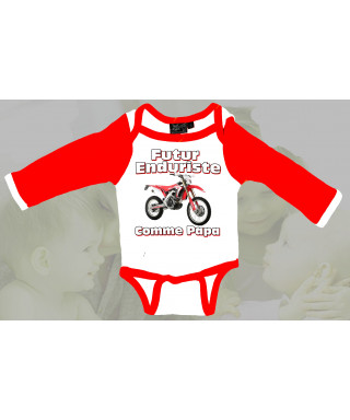 Body Bébé moto Enduro imprimé honda