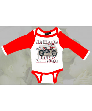 Body Bébé moto Enduro Rouge