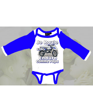 Body Bébé moto Enduro Bleu