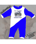 Grenouillere bébé moto enduro Bleu