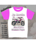 Tee-Shirt enfant moto enduro Rose