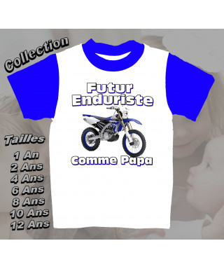 Tee-Shirt enfant moto enduro Bleu