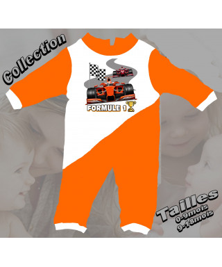 Grenouillere bébé Formule 1 orange