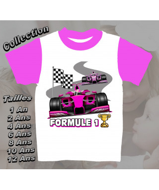 Tee-Shirt enfant Formule 1 Rose