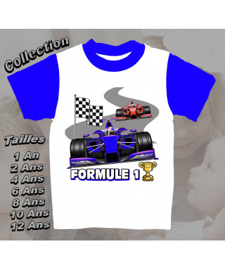 Tee-Shirt enfant Formule 1 bleu