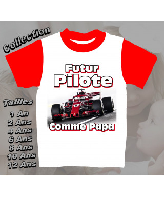 Tee-Shirt enfant Formule 1 Futur Pilote rouge