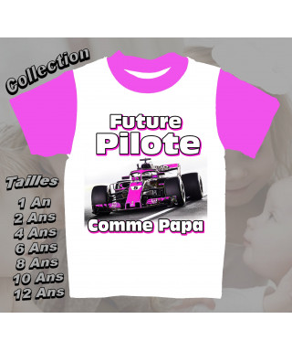 Tee-Shirt enfant Formule 1 Future Pilote rose