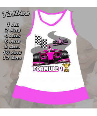 Robe enfant Formule 1 rose