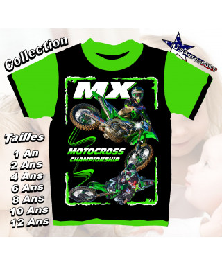 Tee-Shirt enfant moto cross imprimé kawasaki