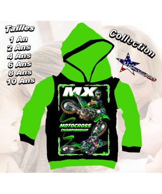 Sweat enfant moto Cross Kawasaki