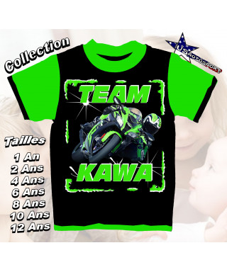 Tee-Shirt enfant moto route imprimé  kawasaki