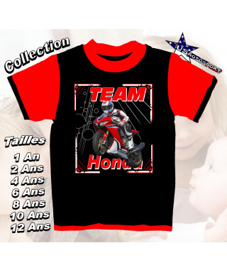 Tee-Shirt enfant moto route imprimé honda