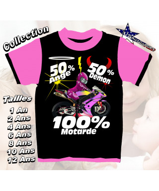 Tee-Shirt enfant moto route imprimé girl
