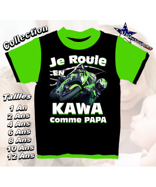 Tee-Shirt enfant moto  imprimé kawasaki