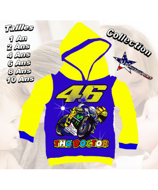 Sweat enfant moto route imprimé rossi