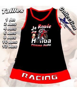 robe enfant moto route imprimée honda