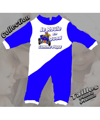 Pyjama bébé  Quad imprimé yamaha bleu