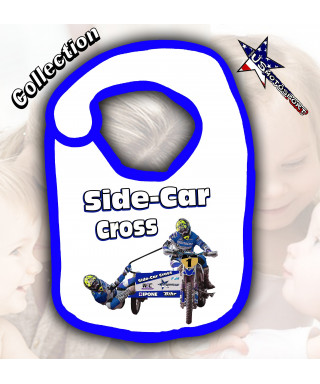 Bavoir Bébé side-car Cross Bleu