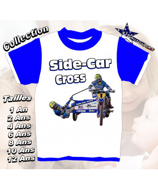 Tee-Shirt enfant Side-Car cross bleu
