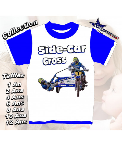 Tee-Shirt enfant Side-Car cross bleu