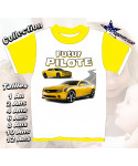 Tee-Shirt enfant voiture imprimé futur pilote jaune
