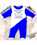 Grenouillere bébé bleu humour chez papi et mamie tout est permis
