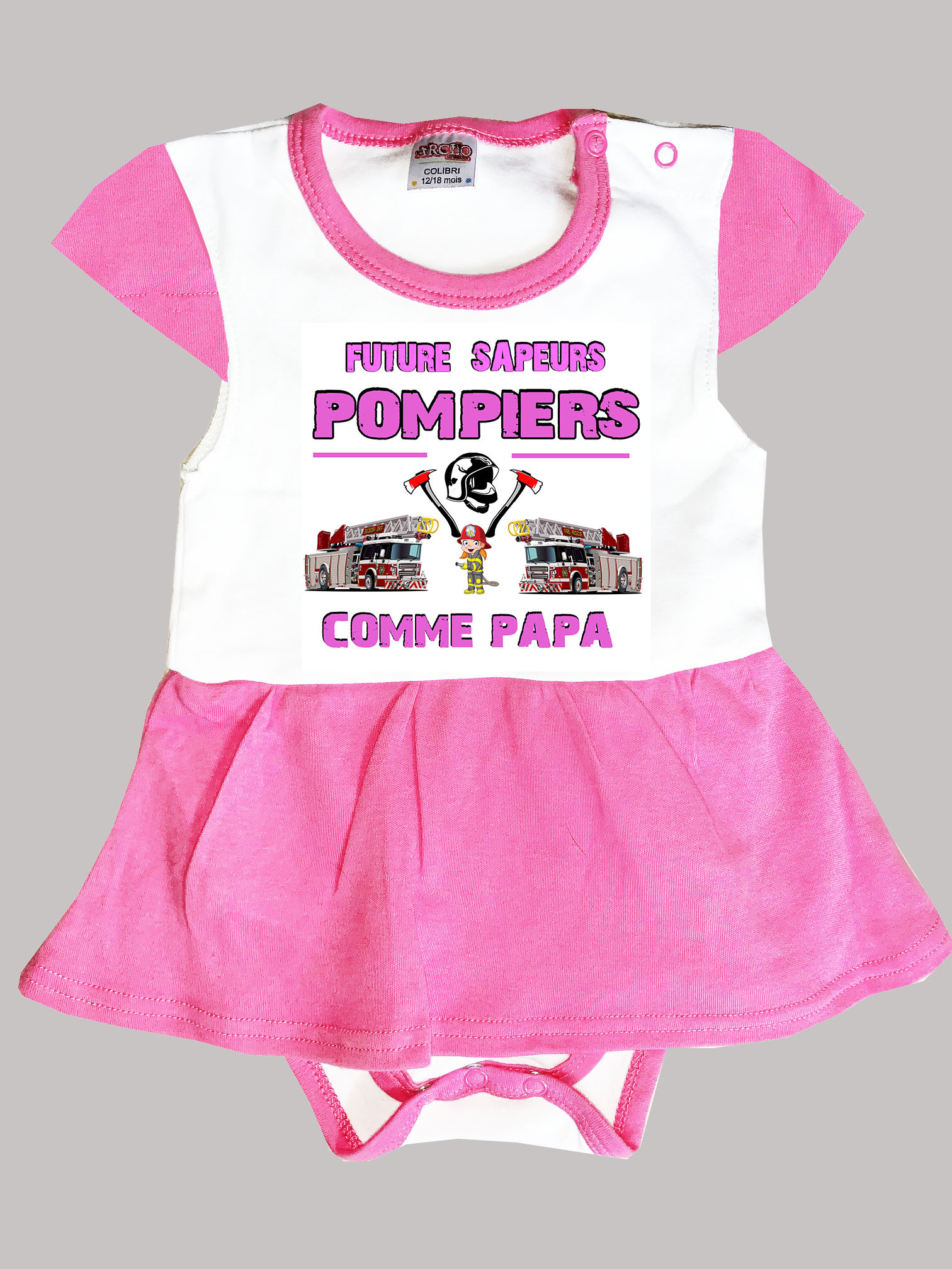 Body Robe Bebe Sapeurs Pompiers Girl