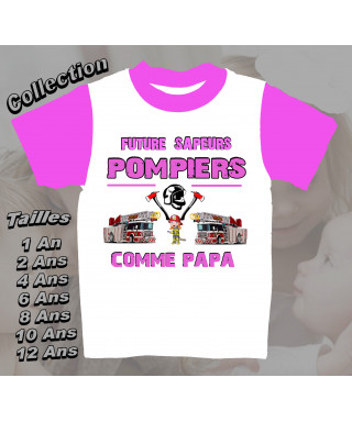 tee-shirt enfant sapeurs pompiers girl