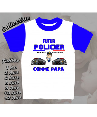 tee-shirt enfant futur policier