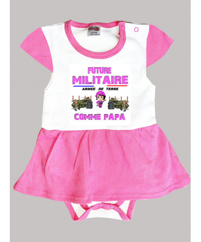 Body bebe armée de terre future militaire Girl