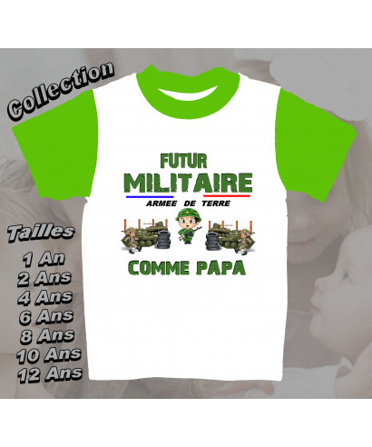 tee-shirt enfant armée de terre futur militaire