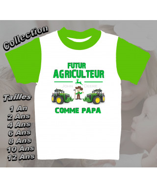 tee-shirt enfant futur agriculteur imprimé john deere