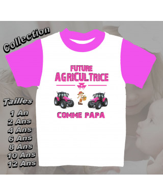 Tee shirt  bebe future agricultrice imprimé massey Ferguson