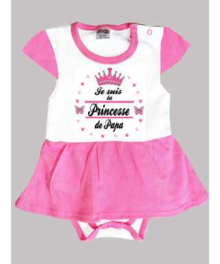 Body Robe bébé humour rose je suis la princesse de papa