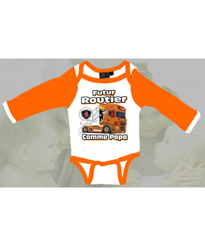 Body bebe camion imprimé scania oranfe