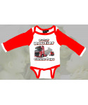 Body bebe camion imprimé rouge