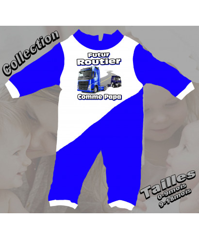 Pyjama bebe camion imprimé SCANIA bleu
