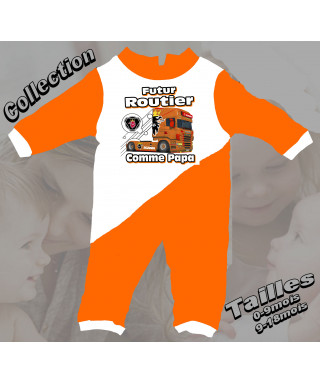 Pyjama bebe camion imprimé SCANIA orange