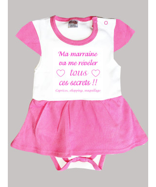 Body bébé humour rose chez papi et mamie tout est permis