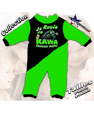 Grenouillere bébé moto  Imprimée  Kawasaki