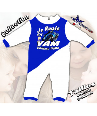 Grenouillere bébé moto  Imprimée  yamaha