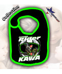 Bavoir bébé motocross imprimé kawasaki